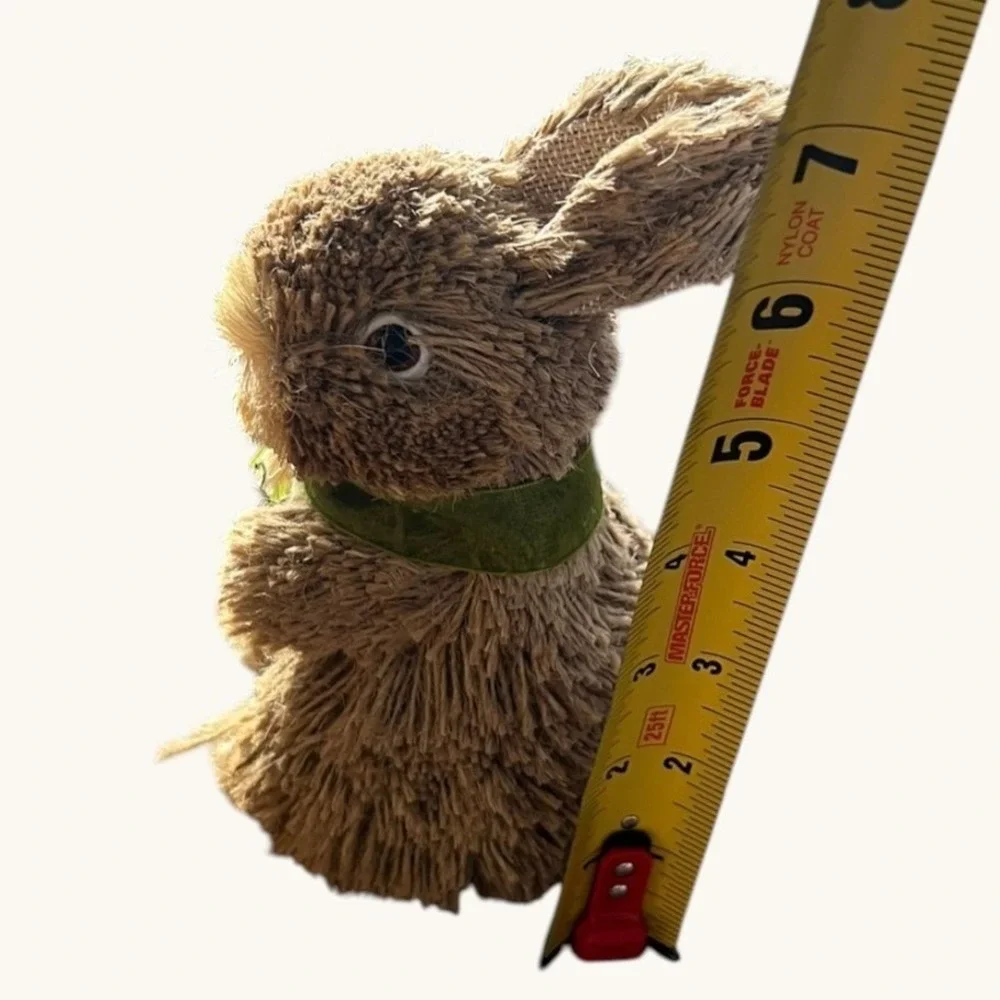 Sisal Easter Bunny Figurine OS Brown‎ Very Good Rustic Spring Decor